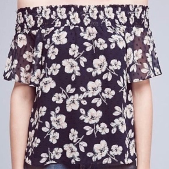 Vanessa Virginia Off The Shoulder Floral Top M - Picture 1 of 7